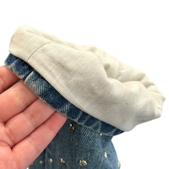 Vintage Goal by Hot Property Rhinestone Lined Light Wash Denim Jeans Womens 6 - Picture 6 of 7